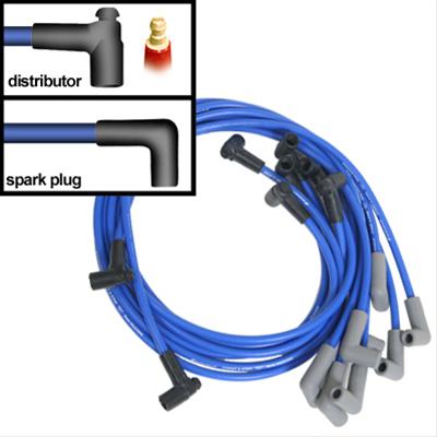 Chevrolet small block bougiekabel set  blauw