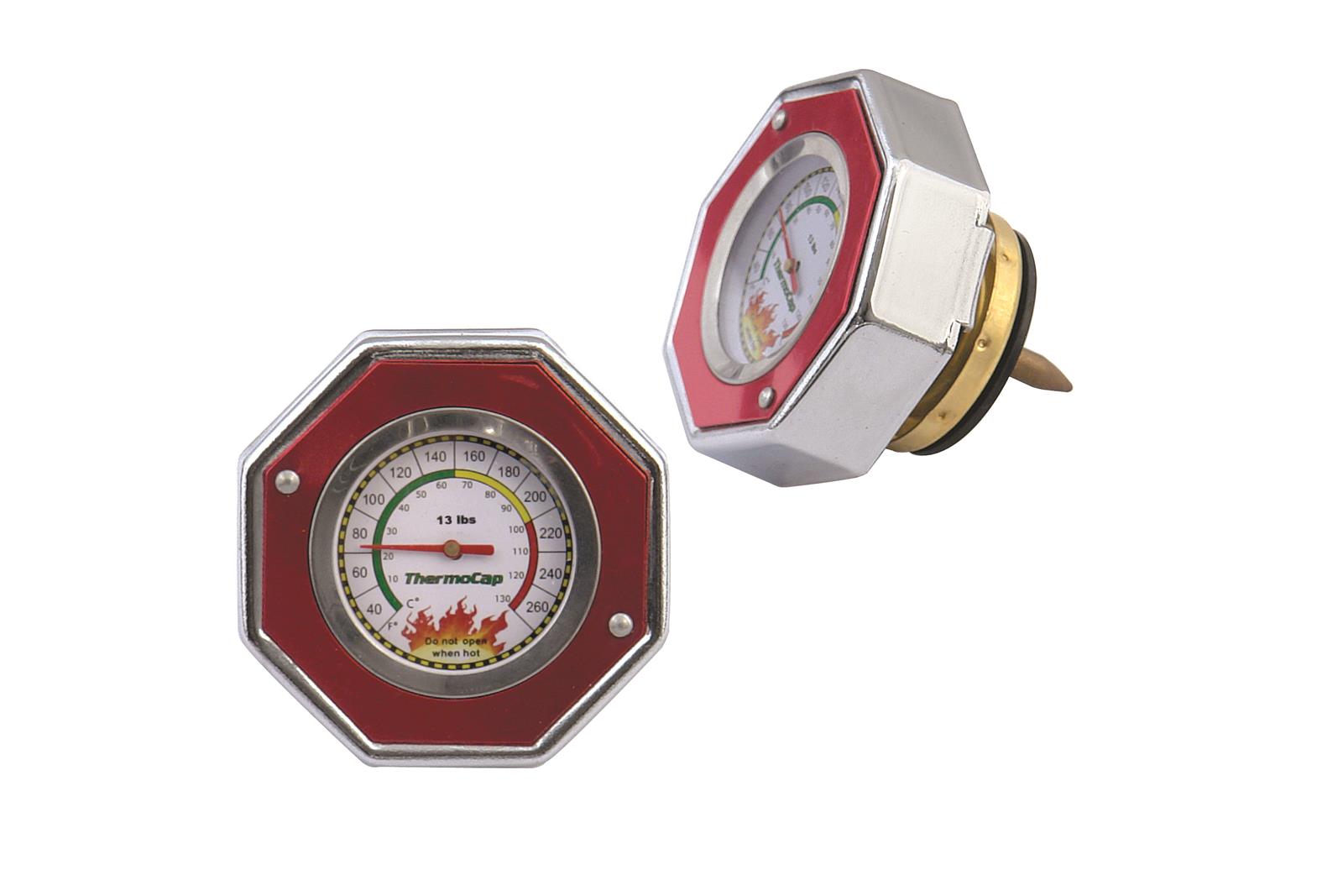 Radiateurdop met temperatuur meter Rood