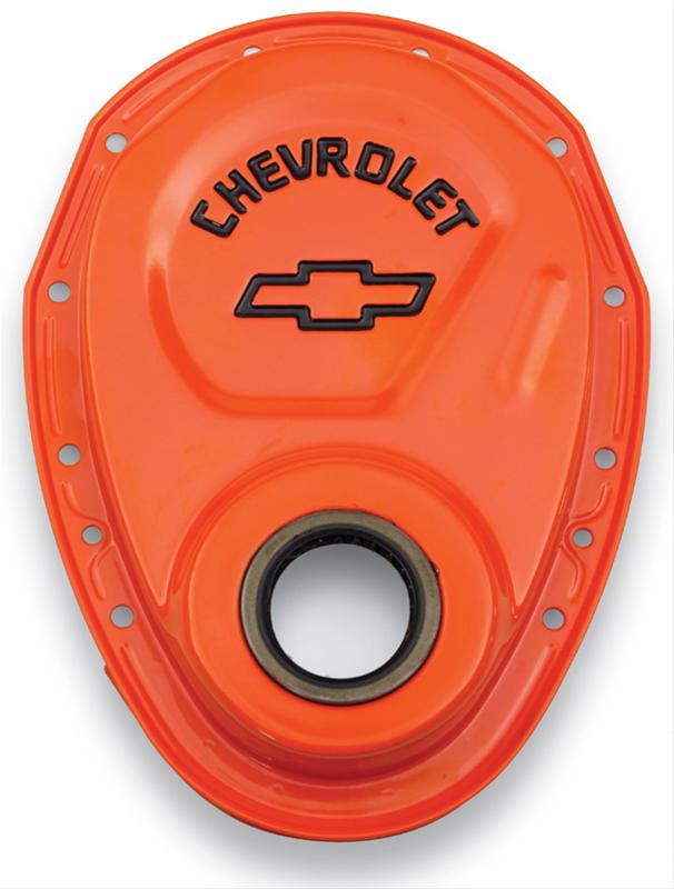 Chevrolet small block timing cover orange