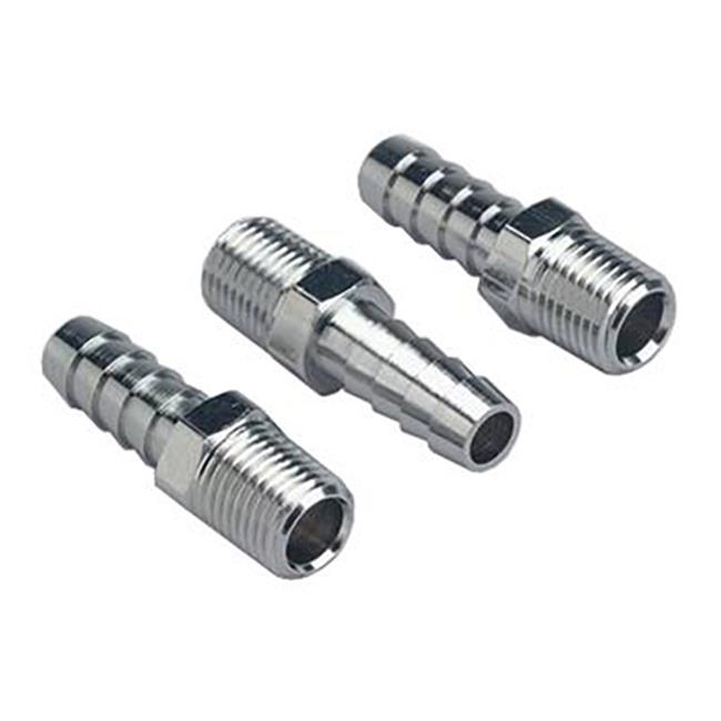 Fitting 1/4 in. NPT, naar 3/8 inch brandstofslang
