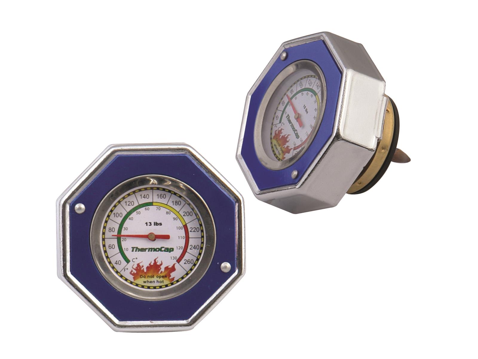 Radiateurdop met temperatuur meter Blauw