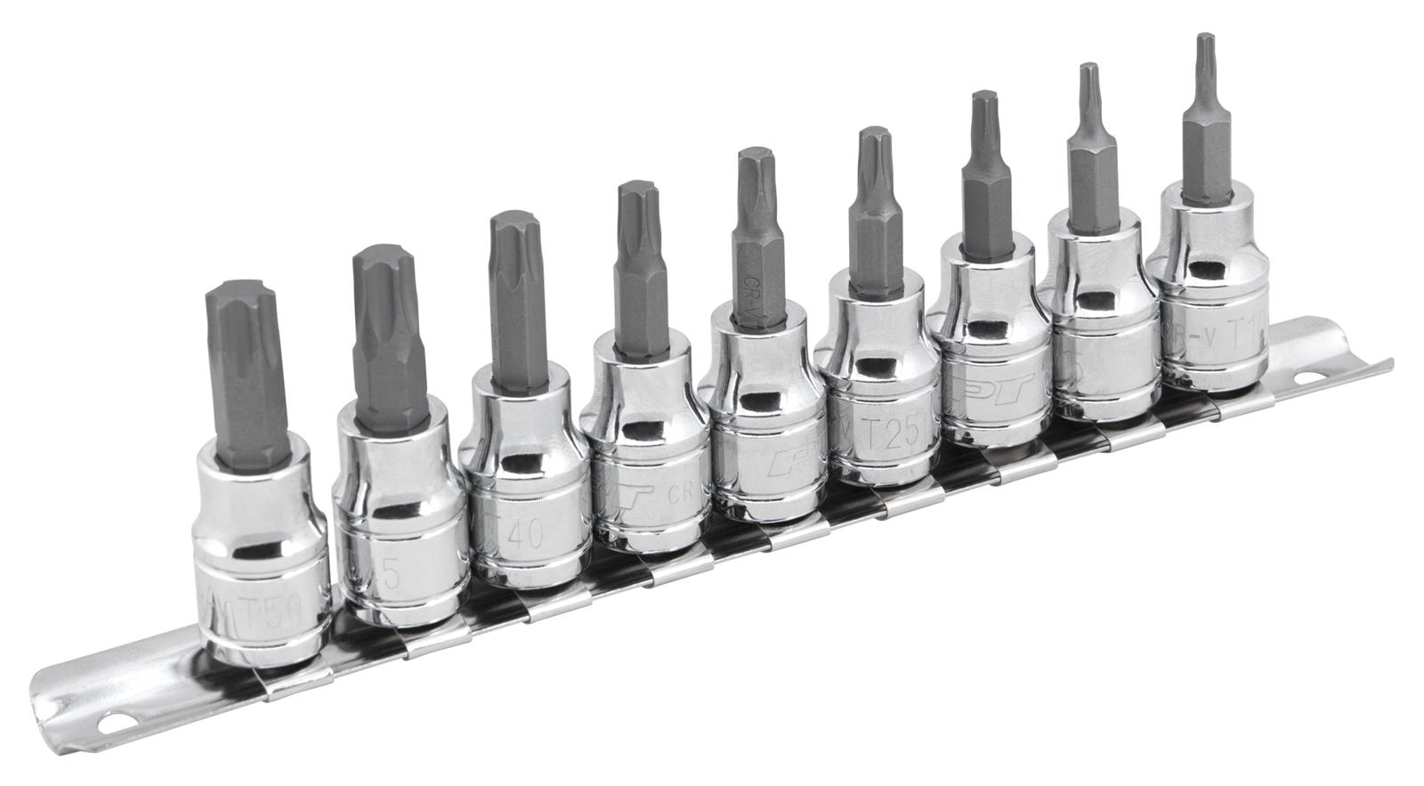 Torx doppenset T-10 tot T-50 9-delig